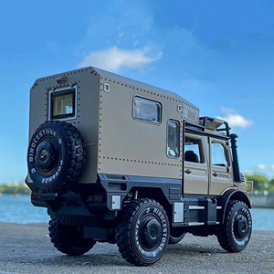ماشین اسباب بازی بنز ارتشی نخودی طرح نفربر جنگی مدل یونیماگ Unimog 1:24 Car Model_اسباب بازی